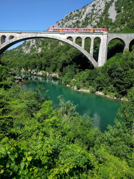 istock Solkan bridge, the largest stone bridge in the world 1221192311