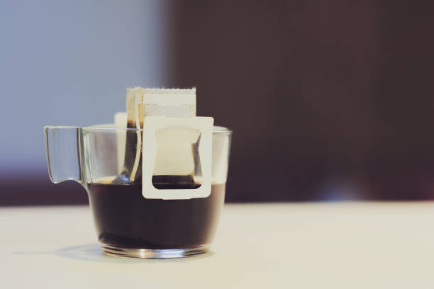 the office man drip fresh coffee to enjoy during the day - isolated on white breakfast cafe office imagens e fotografias de stock