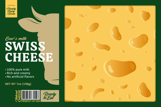 치즈 포장 디자인 템플릿 - cheese backgrounds textured emmental cheese stock illustrations
