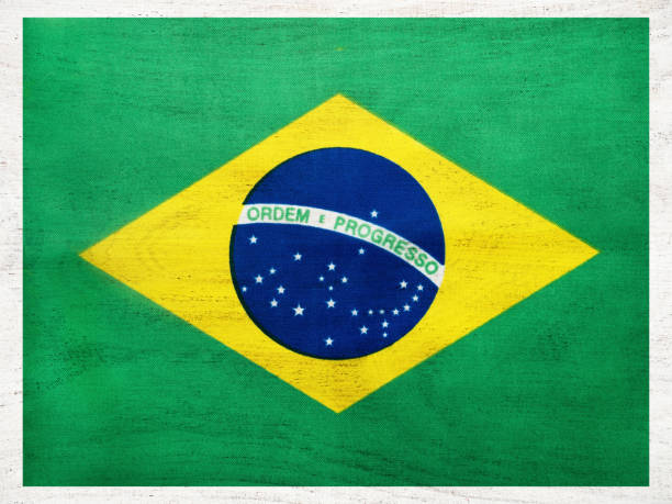 istock Brazilian flag. Beautiful greeting card. Close up 1221198533
