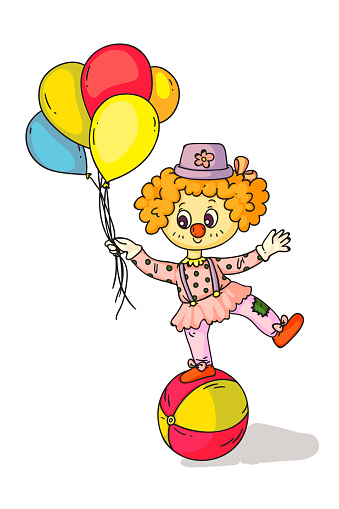 Ilustración de Payaso Con Globo De Equilibrio En Bola Sobre Blanco y más Vectores Libres de Derechos de Circo - iStock Ilustración de Payaso Con Globo De Equilibrio En Bola Sobre Blanco y más Vectores Libres de Derechos de Circo - iStock