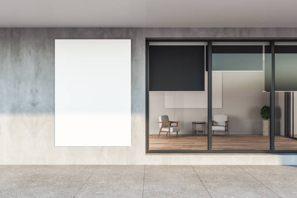 istock Minimalistic apartament house with gray facade 1221202980