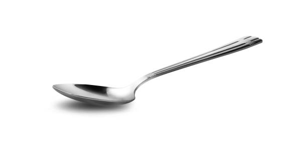 istock Stainless cutlery spoon isolated on white background 1221203209
