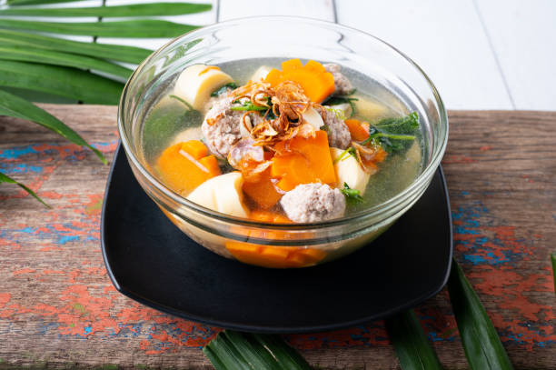istock Clear Soup with Ivy Gourd, Tofu and Minced Pork 1221206070
