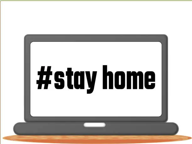 Vector illustration of Stay Home awareness campaign message