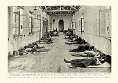 Temporary hospital for victims of the plague pandemic, Hong Kong, 1894