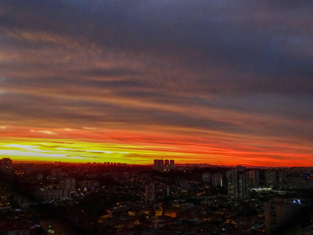 istock Fiery Sunset with Orange, Yellow and blue sky 02 1221207763