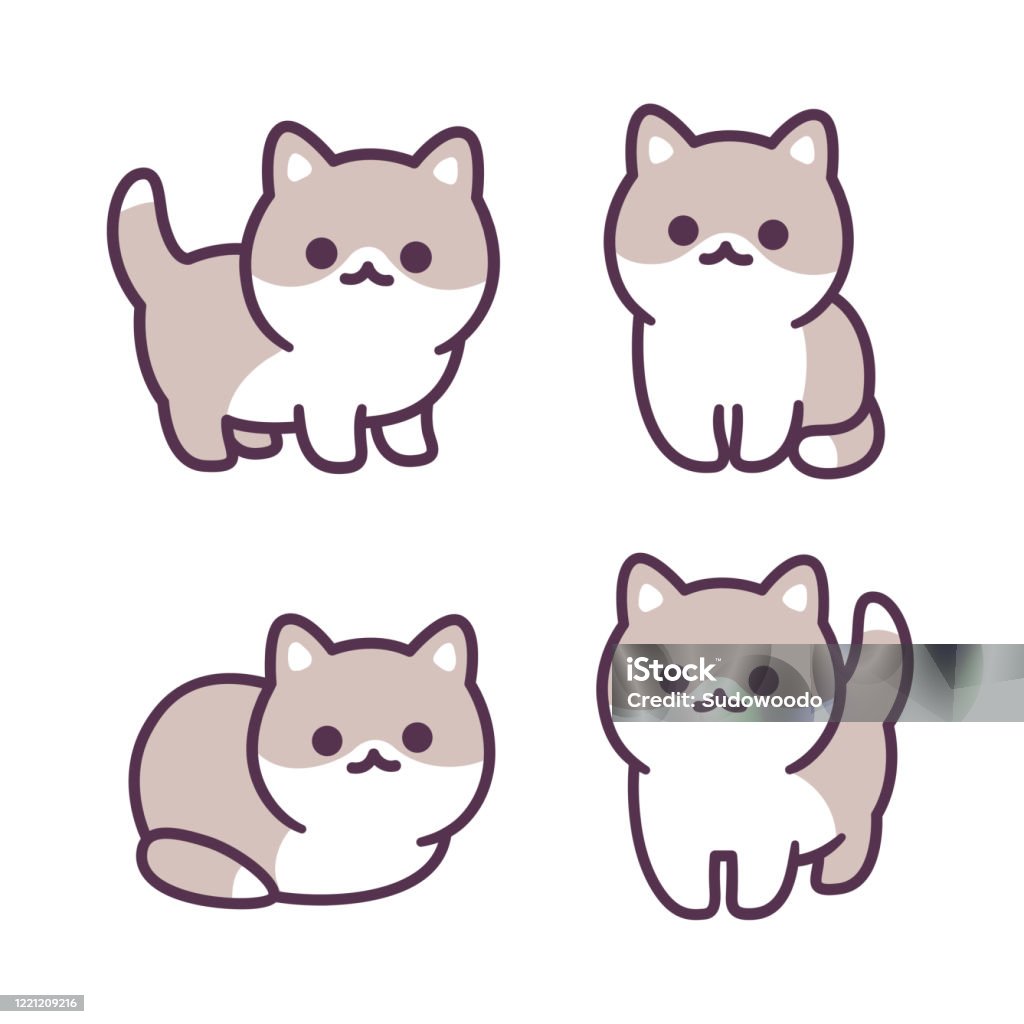 Little Baby Kitten Stock Illustration - Download Image Now - Domestic Cat,  Kawaii, Cartoon - iStock