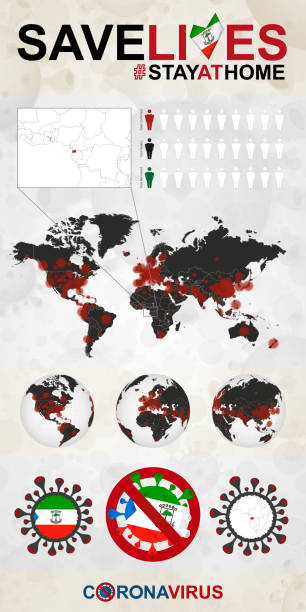 istock Infographic about Coronavirus in Equatorial Guinea – Stay at Home, Save Lives. Equatorial Guinea Flag and Map. 1221213538