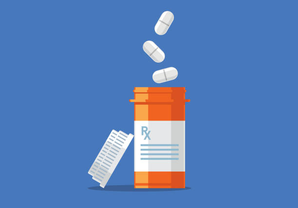illustrations, cliparts, dessins animés et icônes de pills - narcotic prescription medicine pill bottle medicine