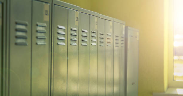 istock Numbered boxes in the sports locker room 1221215071