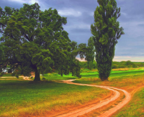 istock Oil landscape painting 1221215387