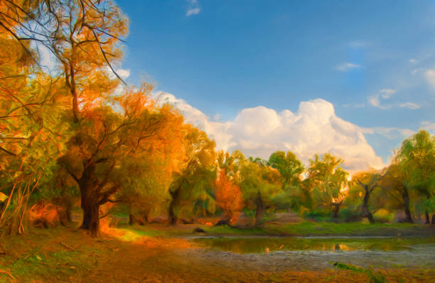 istock Oil landscape painting 1221215406