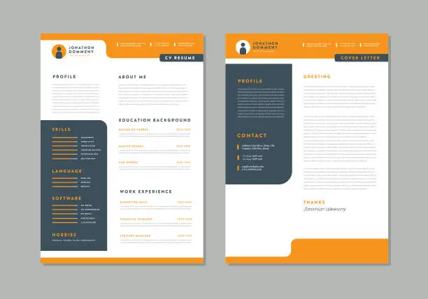 Vector illustration of Curriculum vitae CV Resume Template Design