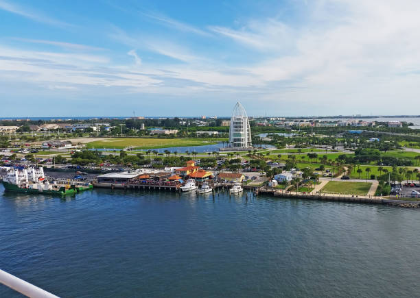 Exploration Tower in Port Canaveral, Florida stock photo