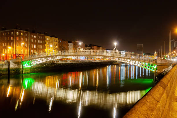 istock Ha Penny Bridge at Night in Dublin 1221221405