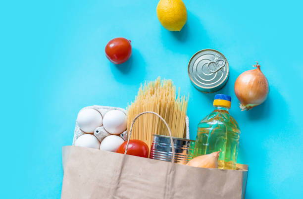 istock Food delivery home. Donation and charity. Selective focus. 1221225366