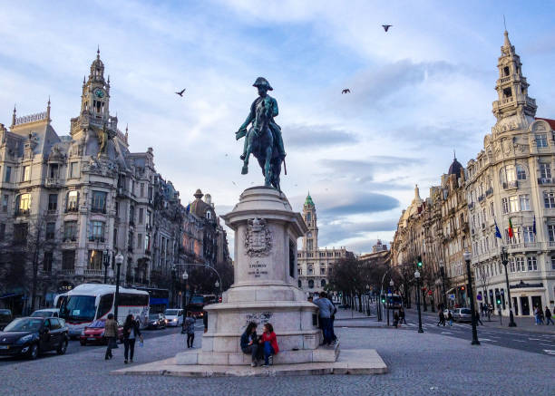In March 2015, people were walking on Liberty Square in Porto.