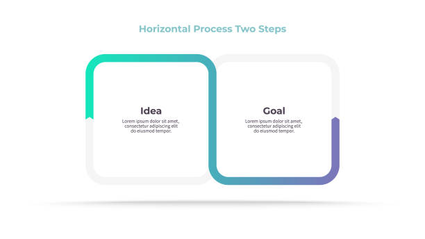 illustrations, cliparts, dessins animés et icônes de éléments infographiques d’affaires. processus avec 2 étapes, options, sections. modèle de vecteur. - 2