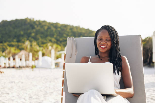 istock Woman video calling her friends 1221235550