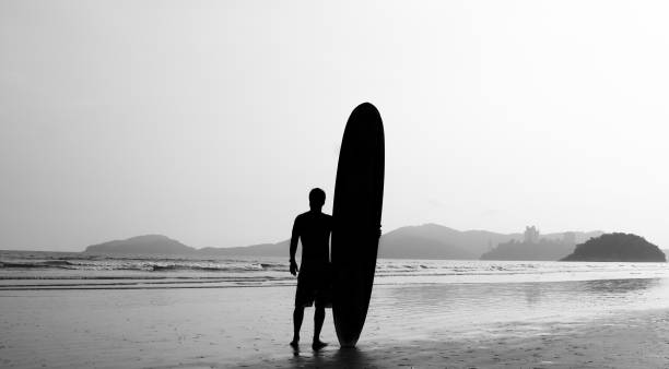 istock Silhouette of a surfer watching the sea 1221236477