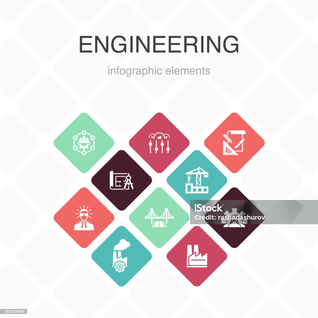 Engineering Control Examples Icon Engineering Infographic 10 Option Color Designdesign Professional ...