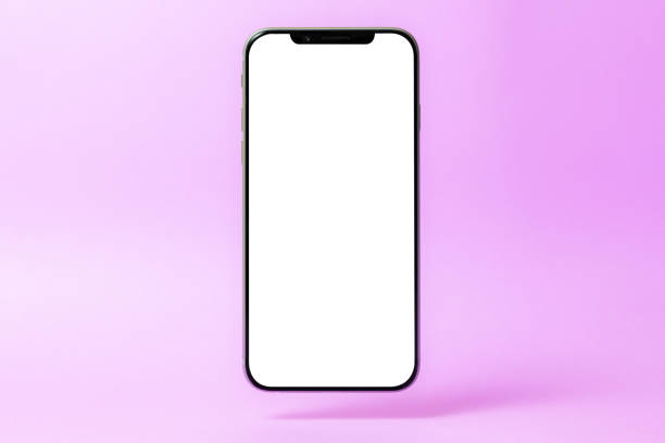 istock Smartphone mockup, phone with blank screen and shadow isolated on pink background. Symbol of lightness freshness airiness. Modern technologies social networks and applications. Copy space 1221237731