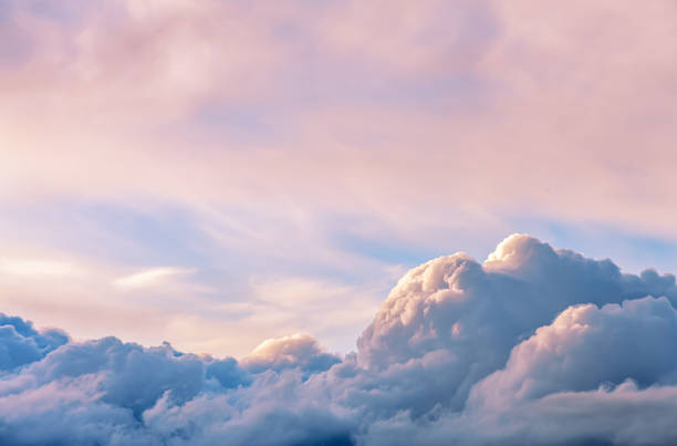 istock beautiful cumulus clouds at sunset, sunrise. fabulous 1221239688