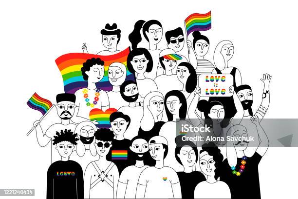 驕傲遊行向量圖形及更多LGBTQI權益圖片 - LGBTQI權益, LGBTQI人仕, LGBTQIA文化