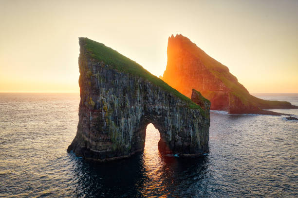 istock Drangarnir Rocks during Sunset in the Faroe Islands, Denmark 1221241134