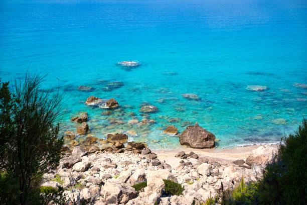 Pefkoulia beach on Lefkada island, Greece
