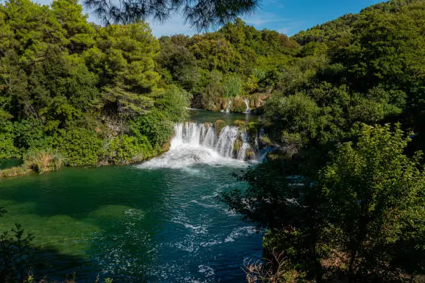 Photo of Amazing view of the natural Krka waterfalls.