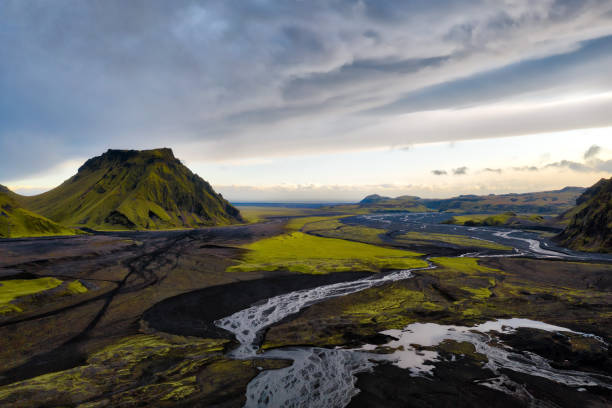 istock Iceland landscape and road  towards the highlands 1221246270