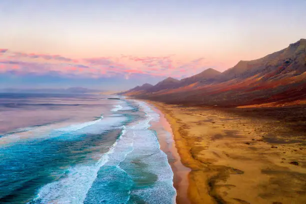 Photo of Cofete Beach on the Southern Tip of Fuerteventura during Sunset