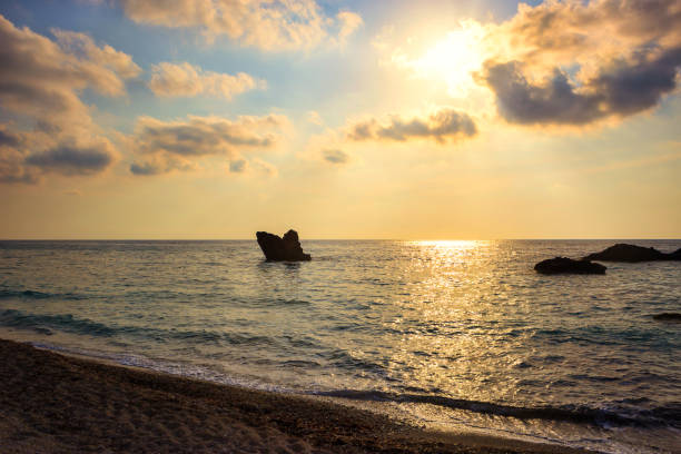 istock Beautiful sunset over the sea 1221246903