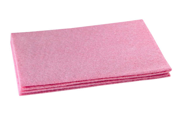 istock Two pink cleaning micro fiber cloth isolated on white background. 1221246904
