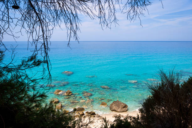 Pefkoulia beach on Lefkada island, Greece