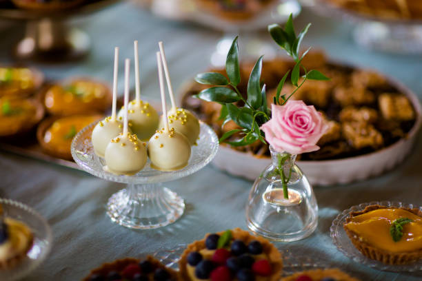 istock Beautiful wedding reception sweet buffet 1221248319