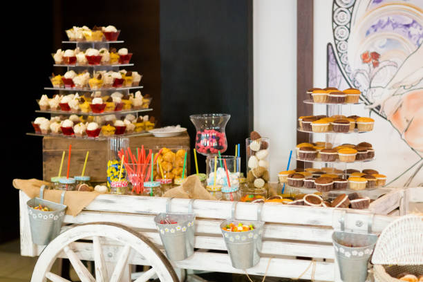 istock Beautiful wedding reception sweet buffet 1221248339