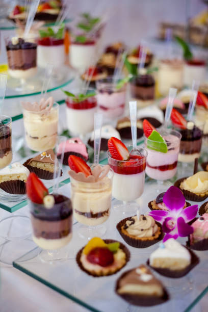 istock Beautiful wedding reception sweet buffet 1221248375