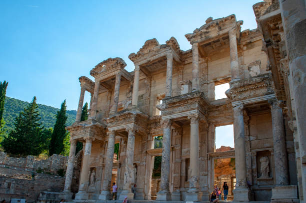Ephesus Ancient City (Efes Antik Kenti) Drone Photo, Selcuk Izmir, Turkiye (Turkey)