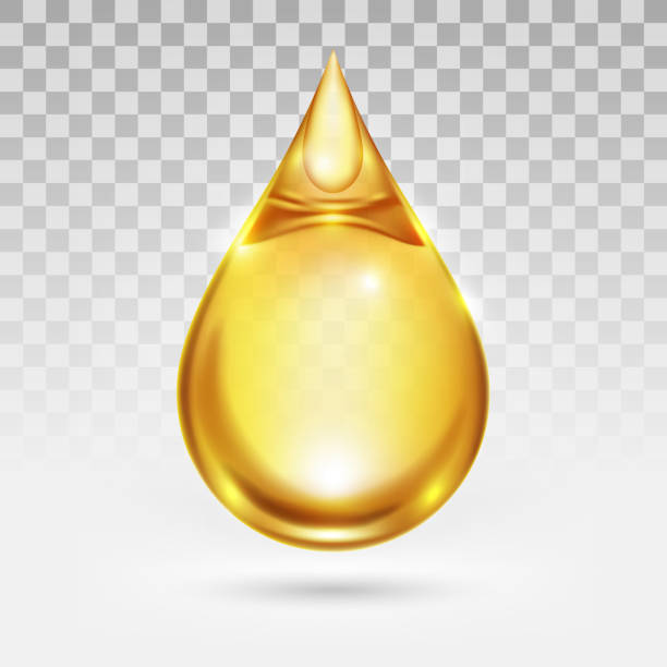 ilustrações de stock, clip art, desenhos animados e ícones de oil drop or honey isolated on transparency white background, golden yellow transparent liquid, vector illustration - oil