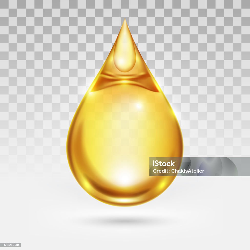 Oil Drop Or Honey Isolated On Transparency White Background Golden Yellow  Transparent Liquid Vector Illustration Stock Illustration - Download Image  Now - iStock