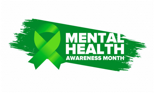 Mental Health Awareness Month in May. Annual campaign in United States. Raising awareness of mental health. Control and protection. Prevention campaign. Medical health care design. Vector illustration Mental Health Awareness Month in May. Annual campaign in United States. Raising awareness of mental health. Control and protection. Prevention campaign. Medical health care design. Vector illustration may stock illustrations