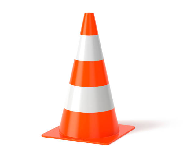 Traffic cone 3d rendering traffic, cone, isolated, white background, 3d rendering cone shape stock pictures, royalty-free photos & images