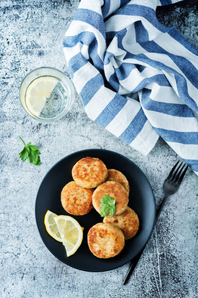 istock Canned tuna potato patties in a plate 1221251784