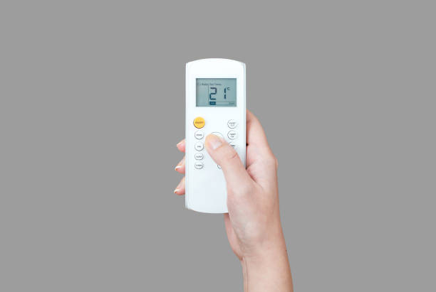 istock The process of pressing the air conditioner 1221256102
