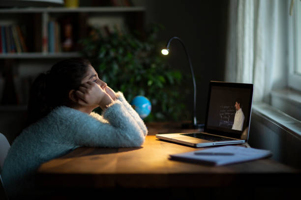 istock Coronavirus Outbreak. Lockdown and school closures. Schoolgirl watching online education class 1221258675