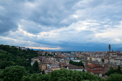 Florence, Italy - May 16, 2018. Panoramic view from Piazzale Michelangelo, Florence, Italy.