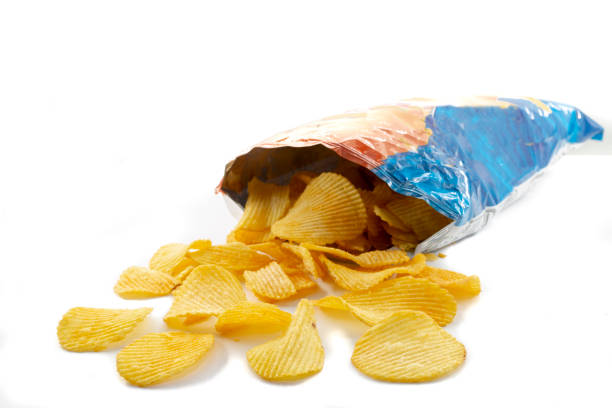 istock Bag of potato chips on white background 1221259680
